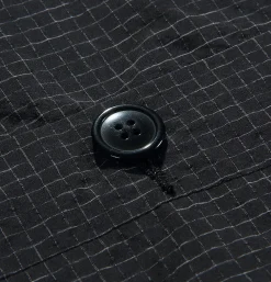 Cropped Work Jacket Check Noir