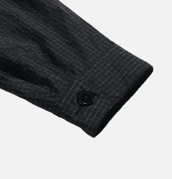 Cropped Work Jacket Check Noir