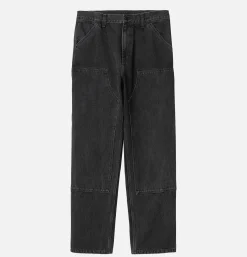 Double Knee Pant Black Washed
