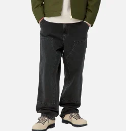 Double Knee Pant Black Washed