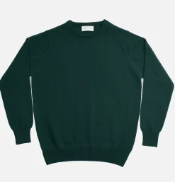 Pull Col Rond Tartan Green