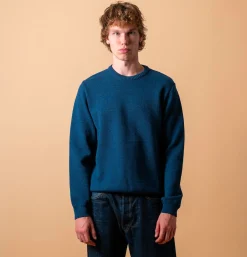 Pull Youri Col Rond Bleu Jean