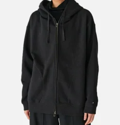 Recycled Cotton Zipup Hoodie Black