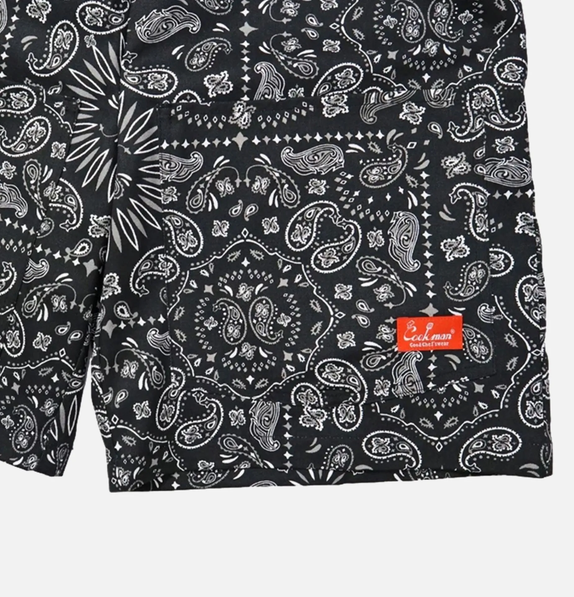 Short Front Pocket Paisley Noir