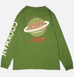 Tee Shirt Long Sleeve Pizza Green