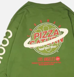 Tee Shirt Long Sleeve Pizza Green